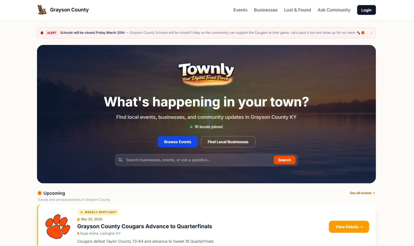 Townly website designed by Studio 925